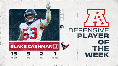 Texans LB Blake Cashman wins AFC Defensive Player of the Week