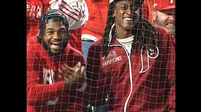 Eagles' D'Andre Swift and Terrell Edmunds Become Baseball Fans Watching Phillies at NLCS Game 2