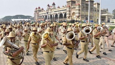 Rehearsal of Dasara procession held at the palace