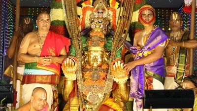 Thousands witness ‘Garuda Seva’ on fifth day of Navaratri Brahmotsavams in Tirumala