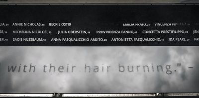 A memorial in Yiddish, Italian and English tells the stories of Triangle Shirtwaist fire victims − testament not only to tragedy but to immigrant women's fight to remake labor laws