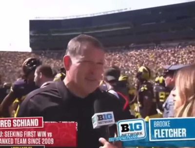 College football fans think Greg Schiano was hinting at Michigan sign-stealing during September halftime interview