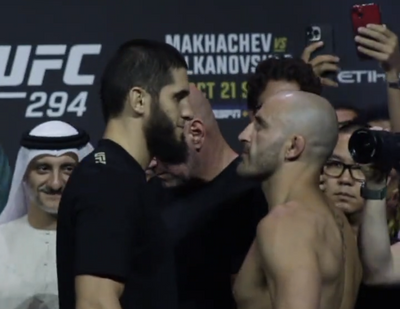 UFC 294 video: Islam Makhachev vs. Alexander Volkanovski final faceoff for title rematch