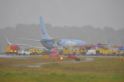 Plane skids off runway at Leeds Bradford Airport as Storm Babet wreaks havoc