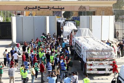 Israel-Gaza war live: Rafah crossing opens for aid trucks as Palestinians say death toll now tops 4,300