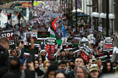 Protesters pack London streets demanding an end to the siege of Gaza