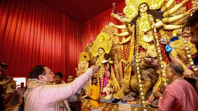 Nadda participates in Durga Puja in Kolkata, prays for destruction of ‘demonic forces’
