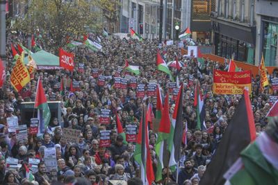 In pictures: Thousands gather for pro-Palestine demonstration in Glasgow