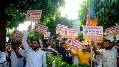 BJP workers stage protests in Rajasthan after release of the second list of candidates for Assembly polls