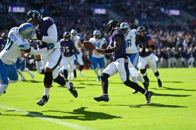 Ronnie Stanley blocks Kerby Joseph into another area code on Lamar Jackson TD run