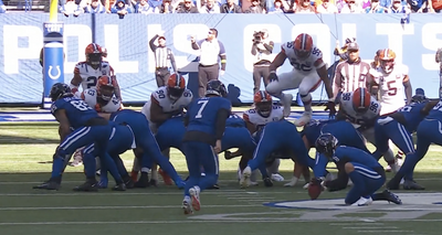 Myles Garrett jumped clear over the Colts line for the coolest FG block and NFL fans loved it