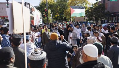 Pro-Palestinian demonstrators march in West Ridge, call for cease-fire in Israel-Hamas war