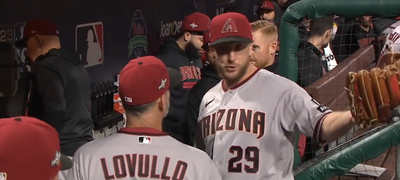 D-backs pitcher Merrill Kelly was visibly frustrated to be taken out after shutting down Phillies lineup