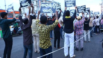 Telugu Desam Party leaders catch attention of people by reverse walking