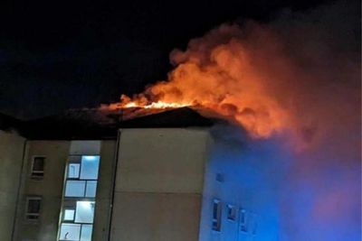 Two arrested in connection with fire at block of flats