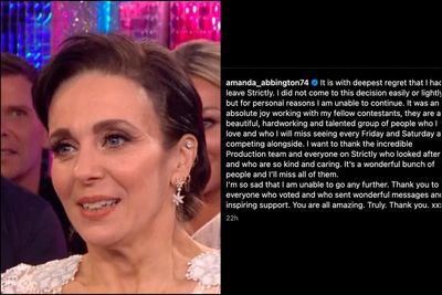 Strictly fans point out ‘strange’ detail about Amanda Abbington’s Strictly exit statement