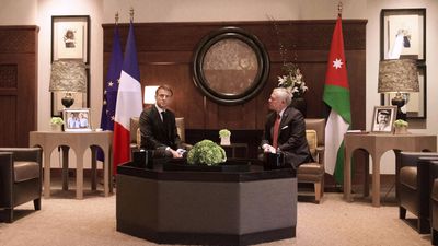 Macron continues diplomatic drive in Jordan, Egypt as relief operations collapse in Gaza