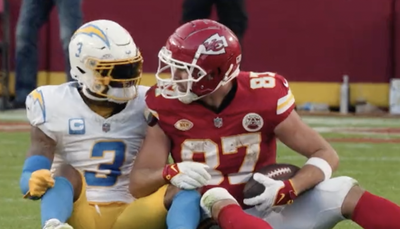 Mics Caught Travis Kelce and a Chargers DB Having Such Comical Interactions During Chiefs’ Win