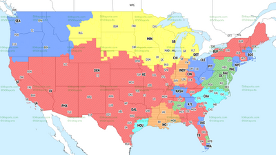 TV broadcast maps for Week 8 of NFL action