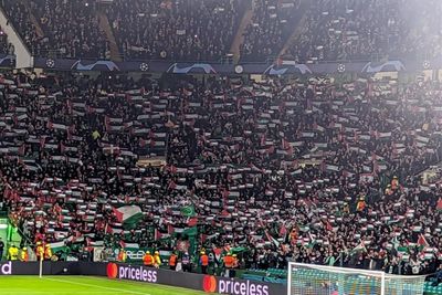 Celtic supporters defy club appeal as huge pro-Palestine display unveiled