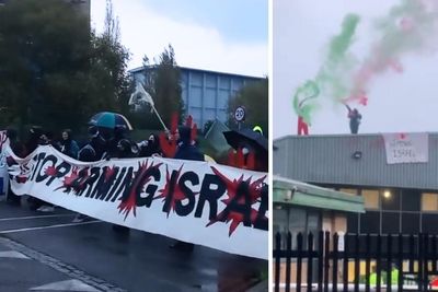 Trade unionists block access to factories with 'weapon connections to Israel'