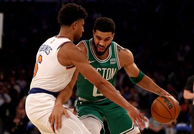 Boston Celtics at New York Knicks full season opener highlights