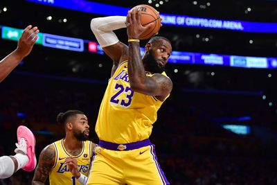 This viral photo of LeBron James leaping so high for a deflection looks fake but isn’t