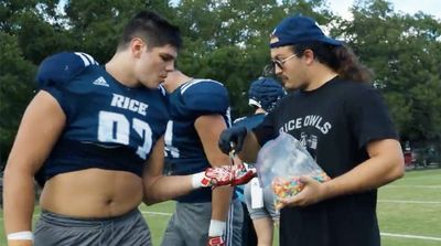 Rice Keeps Football Players Fueled, One Gummy Worm at a Time
