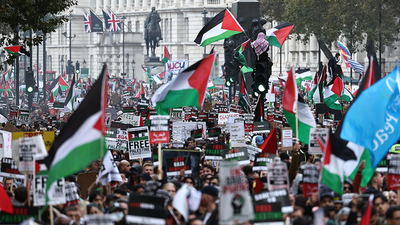 Watch live: Pro-Palestine protesters march in London calling for Gaza ceasefire