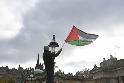 ‘Not in our name’: pro-Palestine protesters march in Glasgow to demand ceasefire