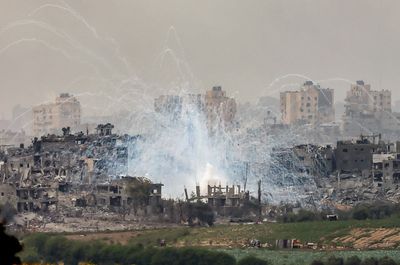 Israel-Hamas war – live: Gaza blackout eases as Netanyahu says ground invasion entering ‘second stage’