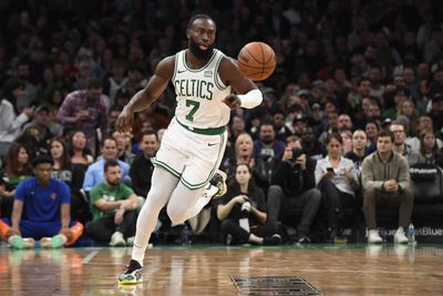 Boston’s Jaylen Brown has been working on his left handed dribble