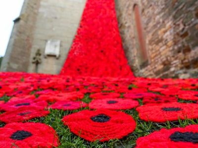 Thousands Of Knitted Poppies Drape Warwickshire Church For Remembrance Day