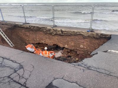 Hole 'the size of a delivery van' left in coastal road