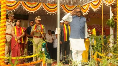 Kannada Rajyotsava: Shivamogga DC hoists national flag