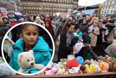 'They are our family': Hundreds call for Gaza ceasefire and remember child victims