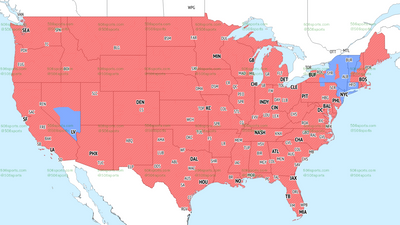 If you’re in the blue, you’ll get Giants vs. Raiders on TV