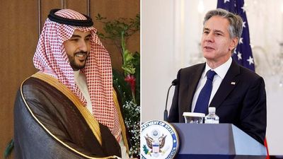Watch: Blinken meets Saudi defense minister at State Department