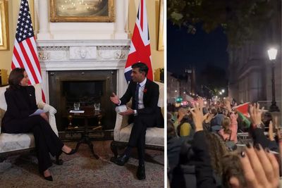 'Blood on your hands': Protest as US Vice President Kamala Harris meets Rishi Sunak