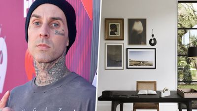 Travis Barker's gallery wall is a 'distinct blend of artistic freedom and organized chaos' according to experts