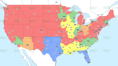 If you’re in the green, you’ll get Colts vs. Panthers on TV