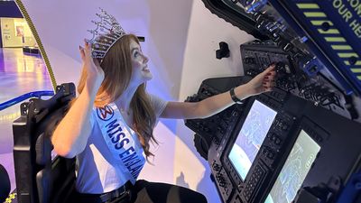 Miss England 'flies' Boeing Starliner spaceship at NASA's Kennedy Space Center
