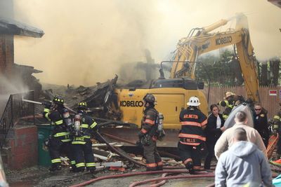 A gas explosion at a building north of New York City injures 10