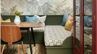 This cozy DIY dining nook by Emily Henderson turns a useless corner into something chic and practical