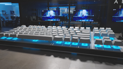 Alienware Builds a 16-foot-long Mechanical Keyboard, Uses It to Play DOTA 2