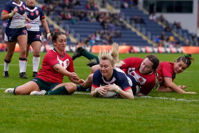 Amy Hardcastle and Tara-Jane Stanley lead England to 11-try rout of Wales