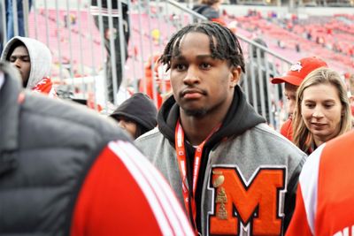 Ohio State freshman walk-on Willtrell Hartson sheds black stripe