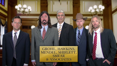 “We’ll fight Foo day and night to make sure you receive the compensation you deserve." Watch the brilliant moment Foo Fighters posed as lawyers in a fake TV commercial