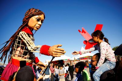 ‘She gave me hope’: puppet Little Amal publicizes migrant plight on US-Mexico border