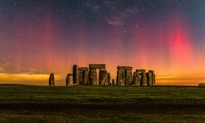 Northern lights dazzle in brief appearance over Stonehenge